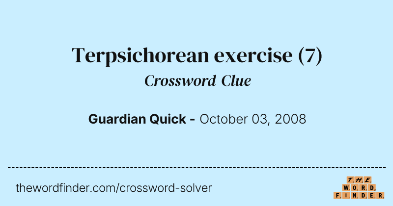 Terpsichorean exercise crossword clue image