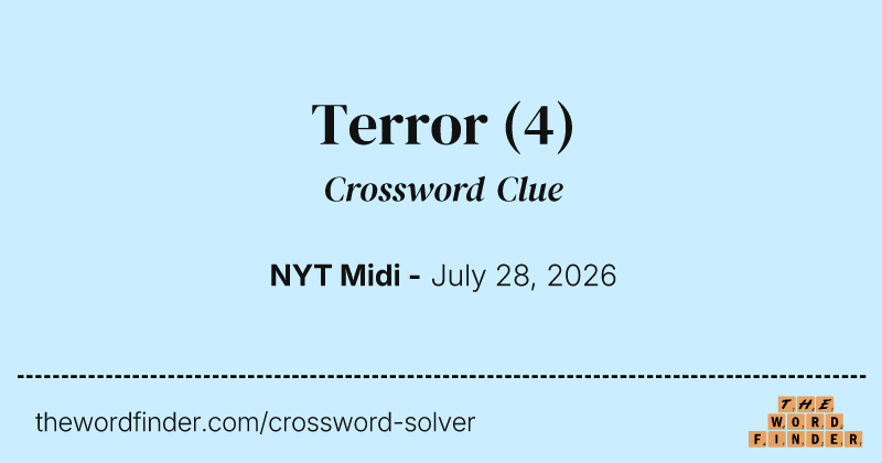 Terror crossword clue image