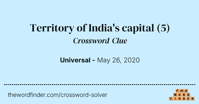 Territory of India's capital crossword clue image