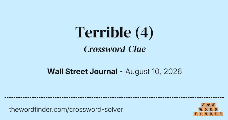 Terrible crossword clue image