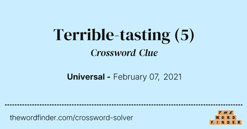 Terrible-tasting crossword clue image