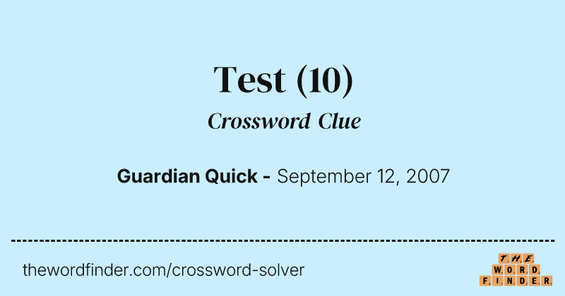 Test crossword clue image