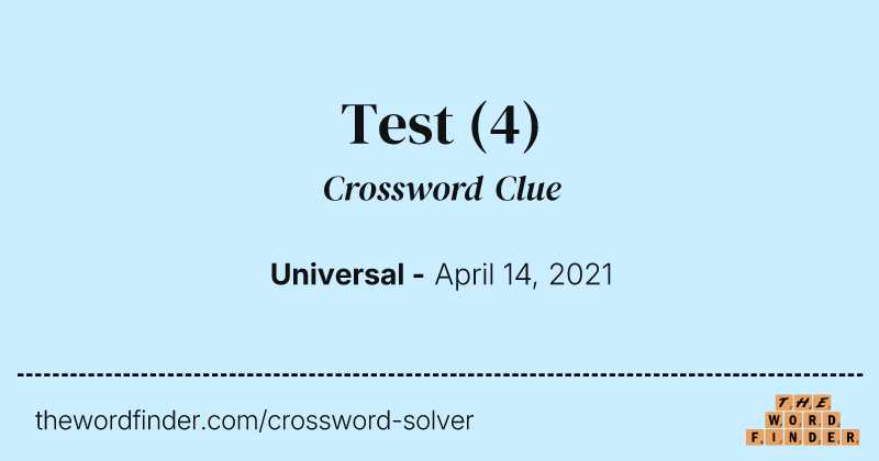 Test crossword clue image