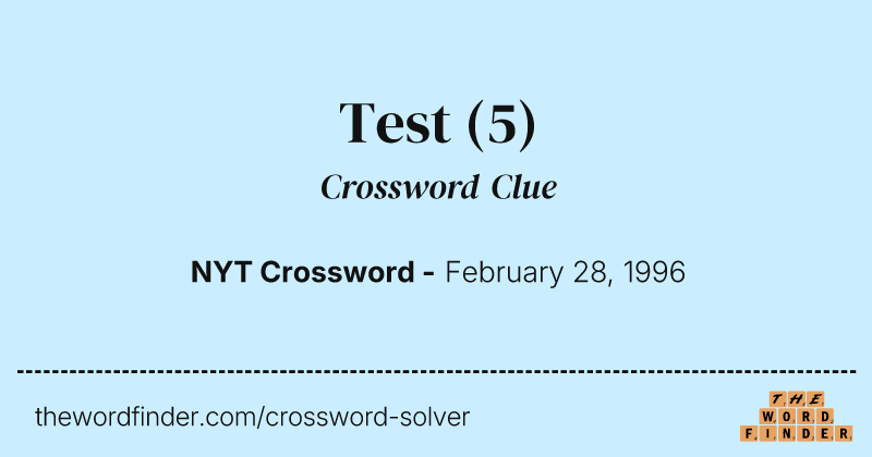 Test crossword clue image