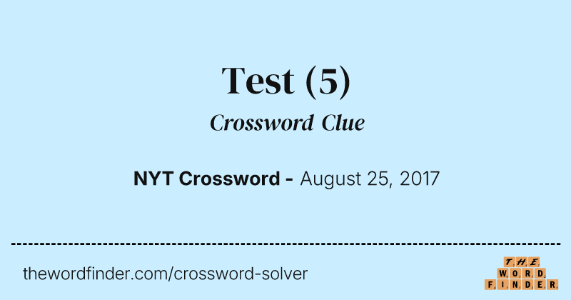 Test crossword clue image