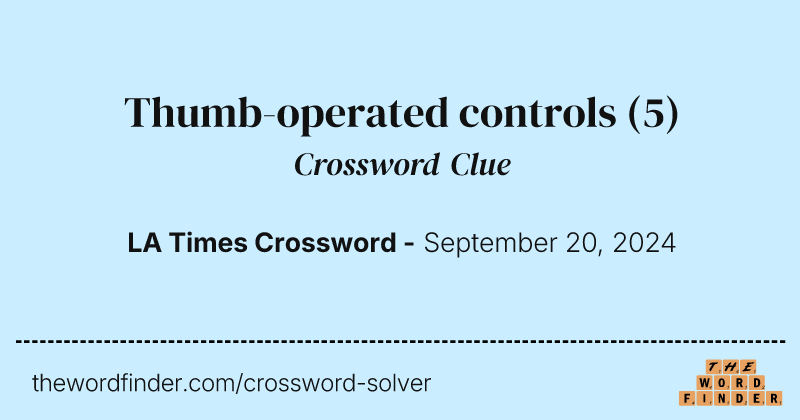 Thumb-operated controls crossword clue image