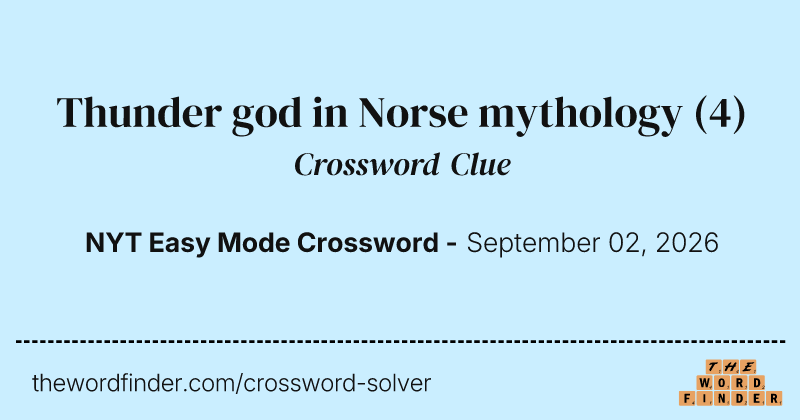 Thunder god in Norse mythology crossword clue image