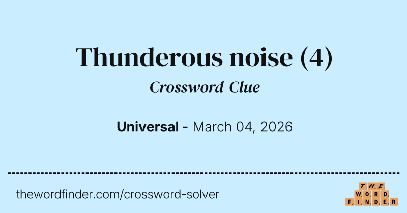 Thunderous noise crossword clue image