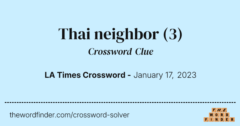 Thai neighbor crossword clue image
