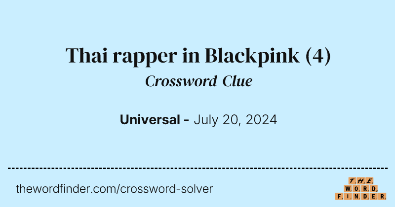Thai rapper in Blackpink crossword clue image