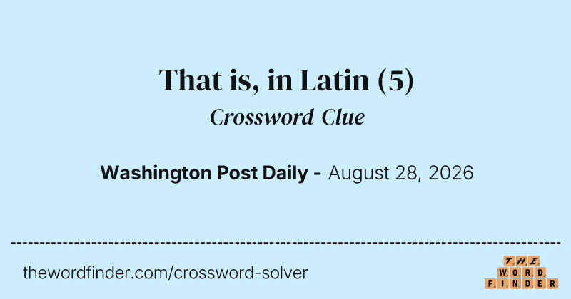 That is, in Latin crossword clue image