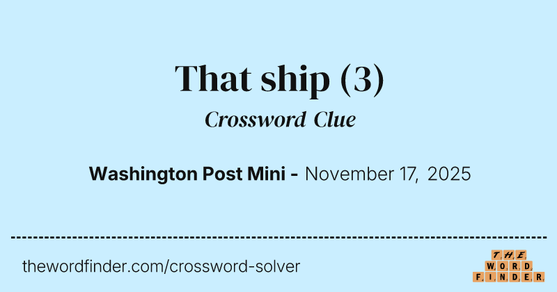 That ship crossword clue image