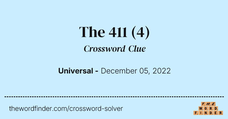 The 411 crossword clue image