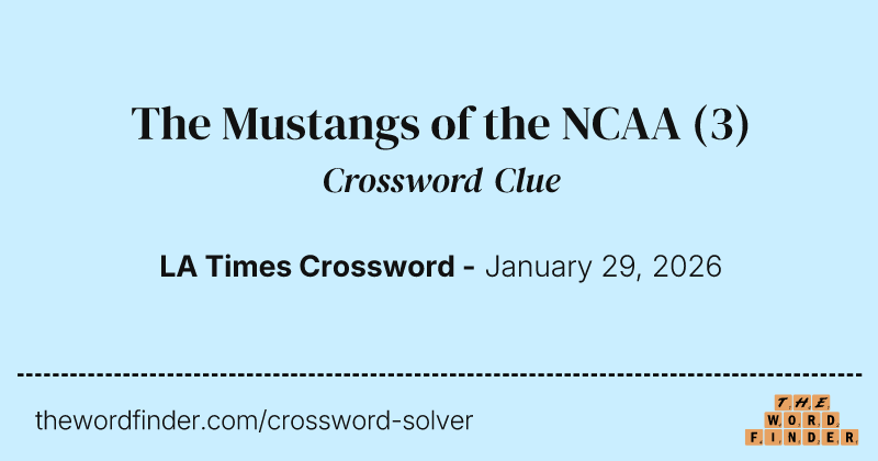 The Mustangs of the NCAA crossword clue image