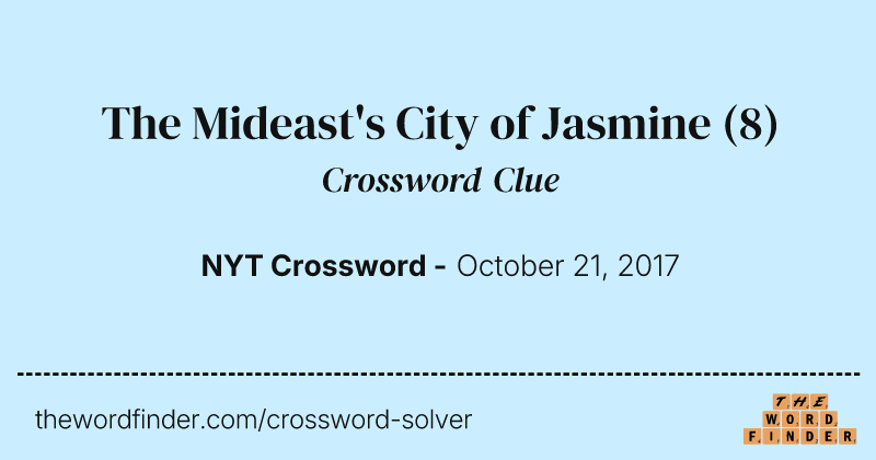 The Mideast's City of Jasmine crossword clue image