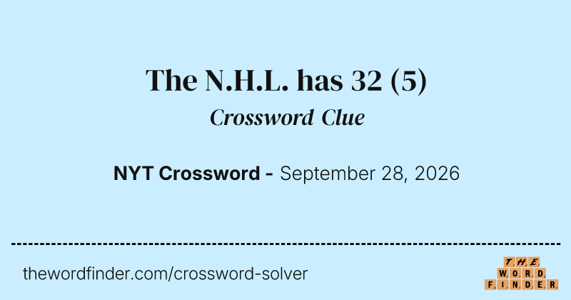 The N.H.L. has 32 crossword clue image