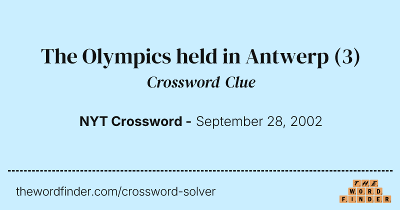 The Olympics held in Antwerp crossword clue image