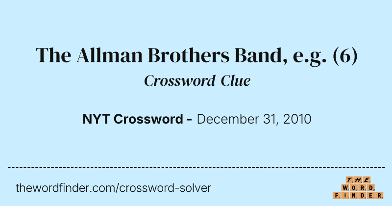 The Allman Brothers Band, e.g. crossword clue image