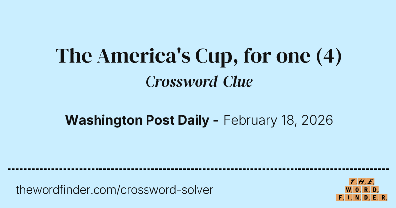 The America's Cup, for one crossword clue image