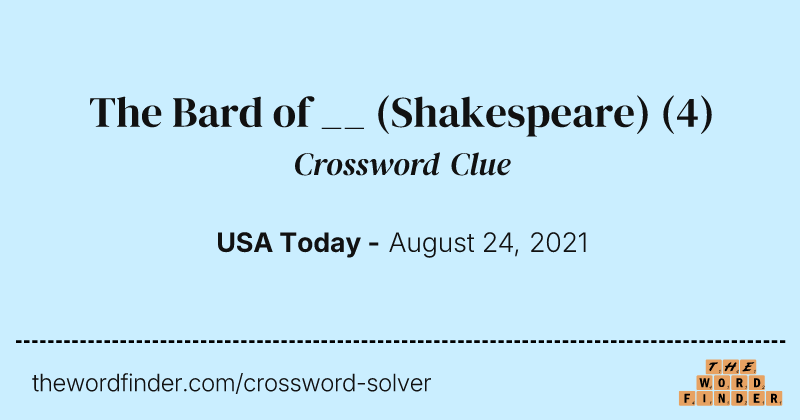 The Bard of __ (Shakespeare) crossword clue image