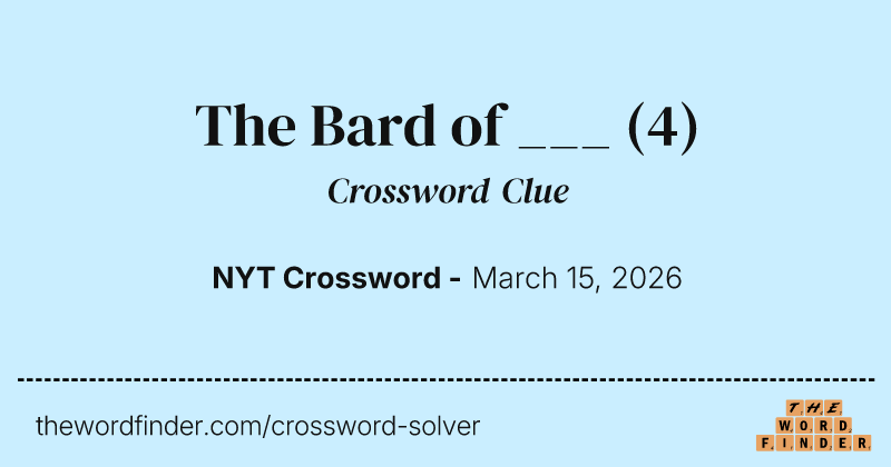 The Bard of ___ crossword clue image