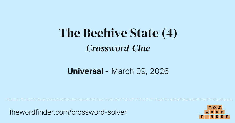 The Beehive State crossword clue image