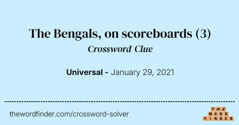 The Bengals, on scoreboards crossword clue image