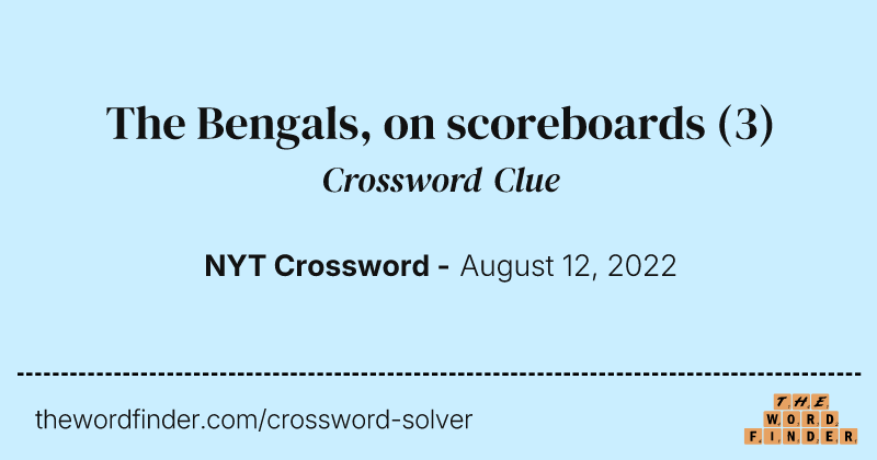 The Bengals, on scoreboards crossword clue image