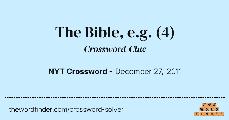 The Bible, e.g. crossword clue image