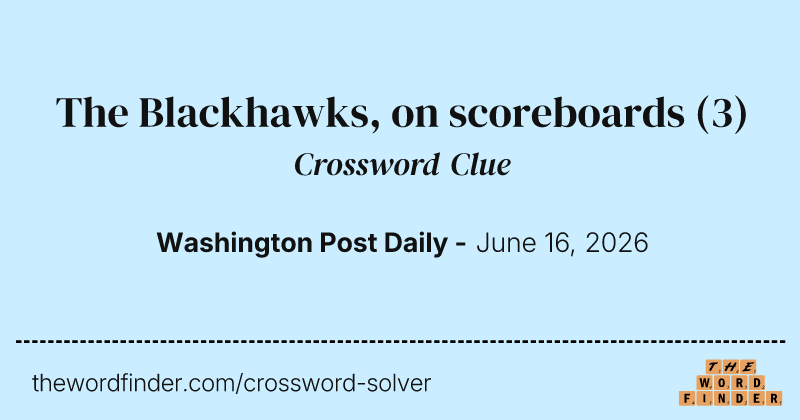 The Blackhawks, on scoreboards crossword clue image