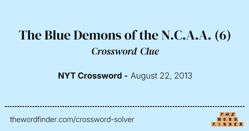 The Blue Demons of the N.C.A.A. crossword clue image