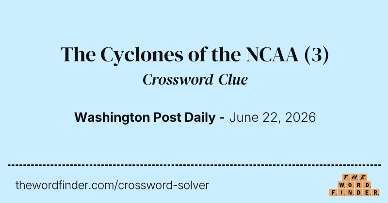 The Cyclones of the NCAA crossword clue image