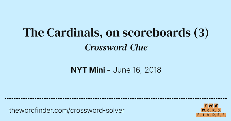 The Cardinals, on scoreboards crossword clue image