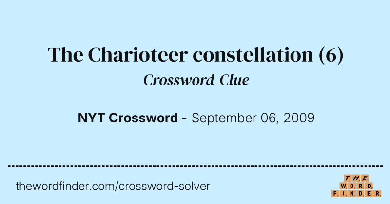 The Charioteer constellation crossword clue image