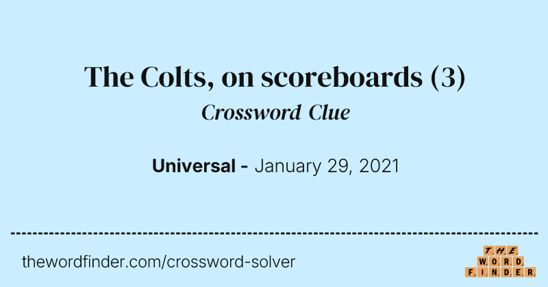 The Colts, on scoreboards crossword clue image