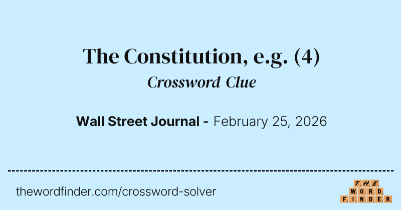The Constitution, e.g. crossword clue image