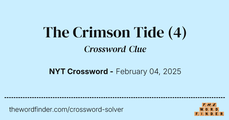 The Crimson Tide crossword clue image