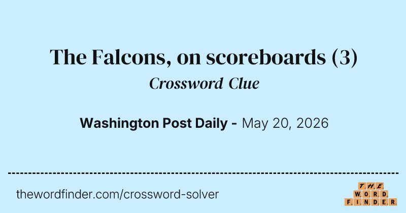 The Falcons, on scoreboards crossword clue image