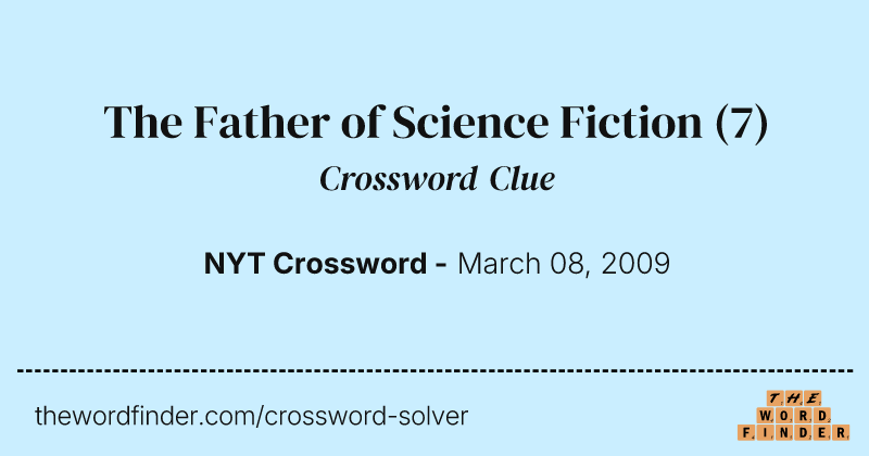 The Father of Science Fiction crossword clue image