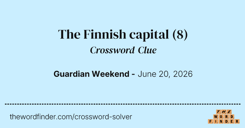 The Finnish capital crossword clue image