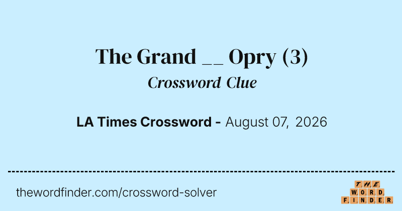 The Grand __ Opry crossword clue image