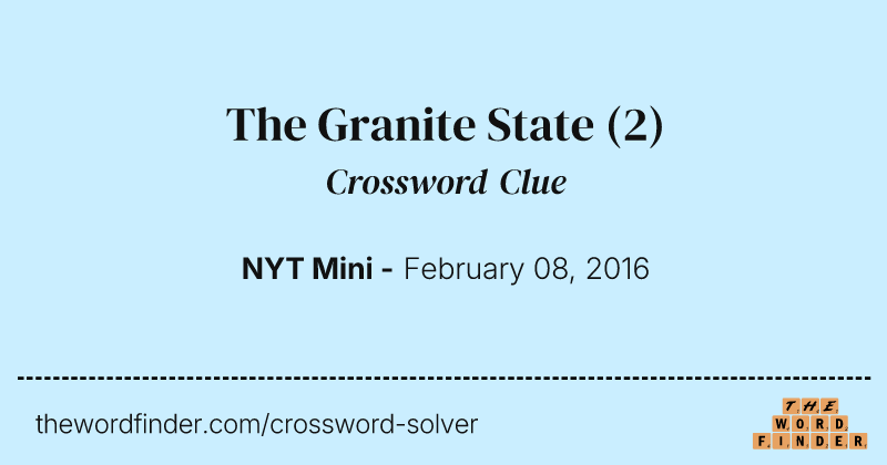 The Granite State crossword clue image