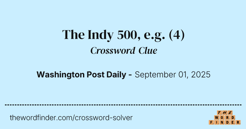 The Indy 500, e.g. crossword clue image