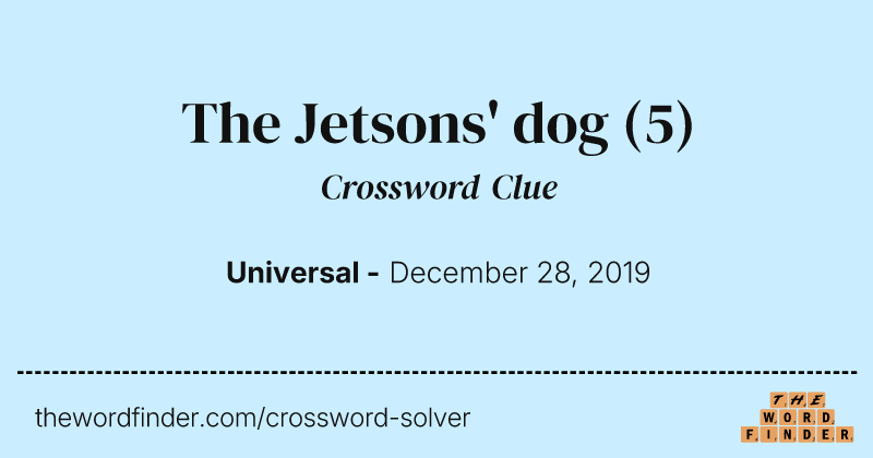 The Jetsons' dog crossword clue image