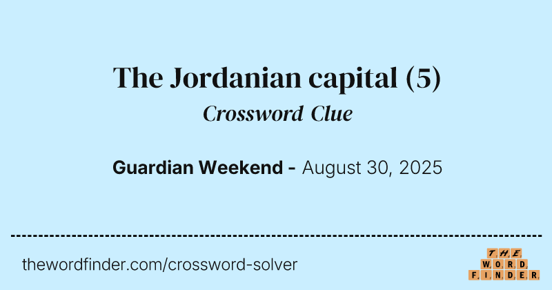 The Jordanian capital crossword clue image