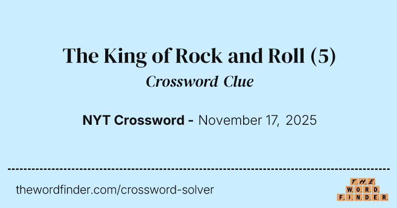 The King of Rock and Roll crossword clue image