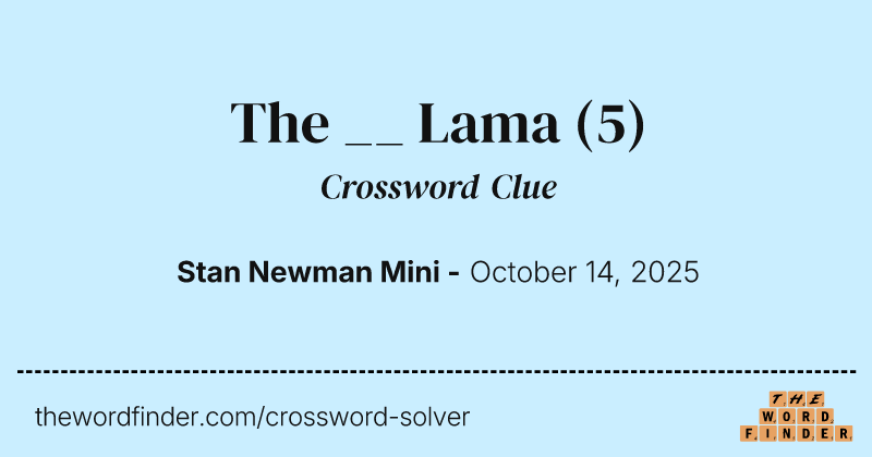 The __ Lama crossword clue image