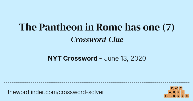 The Pantheon in Rome has one crossword clue image