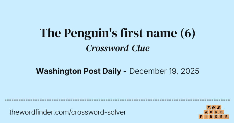 The Penguin's first name crossword clue image