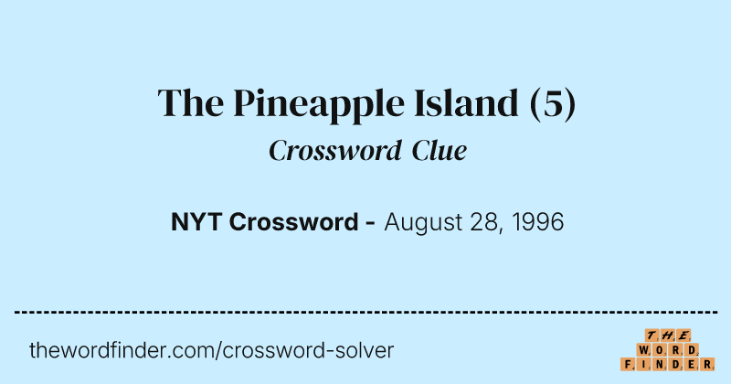 The Pineapple Island crossword clue image